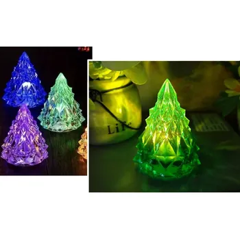 Vánoční dekorace Vánoční dekorace CHOINKA akrylová LED 6,5x5 cm vícebarevná