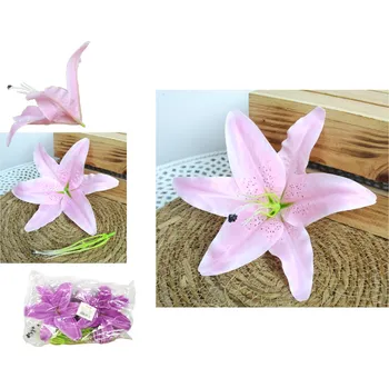 umělá květina Květinová hlava LILIE 22 cm SVĚTLE FIALOVÁ