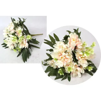 umělá květina Kytice DALIE výška 33 cm 12 stonků (12 květů 9 cm) světle RŮŽOVÁ