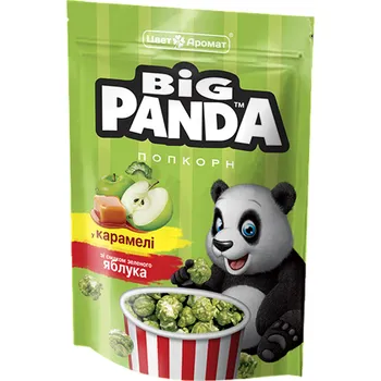 Slaná pochutina Popcorn v karamelu s příchutí jablka 90g Big Panda