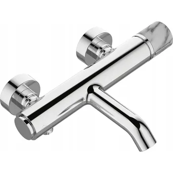 Vodovodní baterie Vanová baterie páková nástěnná Invena GABRO PLUS stříbrná