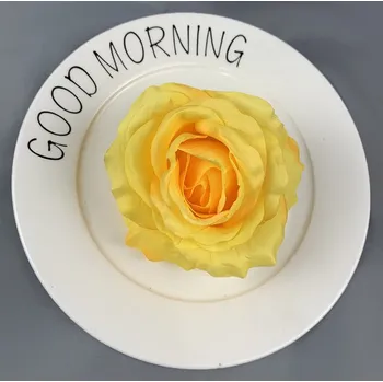 umělá květina Květní hlava RŮŽE průměr květu 10 cm ŽLUTÁ