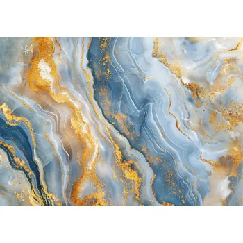Fototapeta FOTOTAPETA MARMOR MODRÝ ZLATÝ GLAMOUR NA ZEĎ LOŽNICE OBÝVACÍ POKOJ 350x250