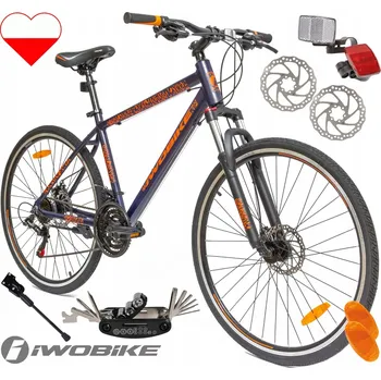 Trekingové kolo IWOBIKE Galaxy, rám 18,5 palce, kola 28", modré