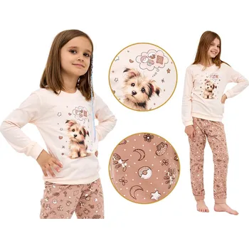 Dívčí pyžamo Cornette pyžamo béžové velikost 164