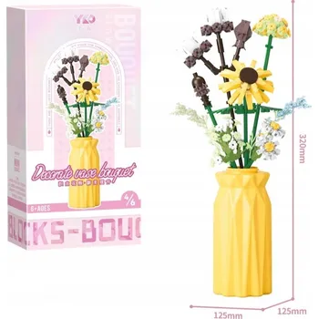 ostatní stavebnice Stavebnice kytice květin v žluté váze, sada 280 dílků.