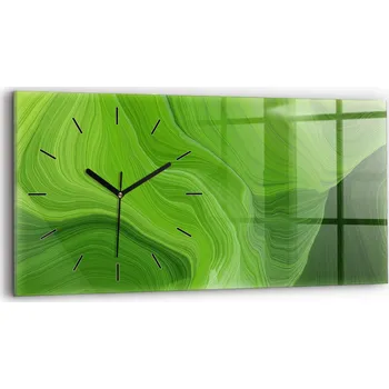 Hodiny Horizontální Skleněné Hodiny Nástěnné do Obýváku s Moderním Vzorem Vlny 60x30 cm