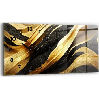 Hodiny Moderní skleněné nástěnné hodiny s potiskem 60x30 cm Elegantní abstrakce