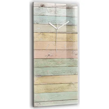 Hodiny Vertikální Skleněné Hodiny Nástěnné Do Kanceláře S Potiskem Barevná prkna 30x60 cm
