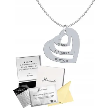 Náhrdelník Stříbrný Náhrdelník pro Maminku Srdce Jméno Dítěte STŘÍBRO 925 Den Matek Gravírování