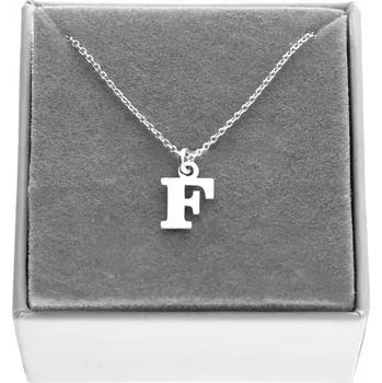 Náhrdelník Stříbrný náhrdelník řetízek s písmenem F, písmeno F, stříbro 925