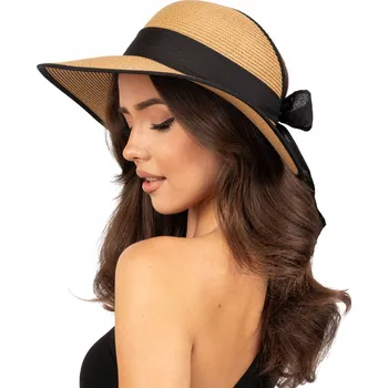 Klobouk SLUNEČNÍK KLOBOUK dámský Alessio slaměný boho léto pláž MAŠLE NA CULÍK