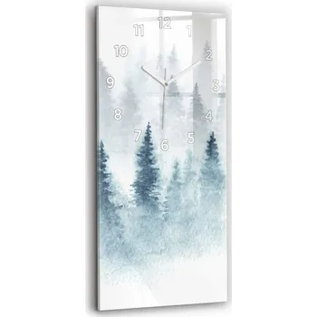 Hodiny Skleněné Hodiny Moderní Nástěnné Tiché Ručičky Kuchyně Zimní les 30x60
