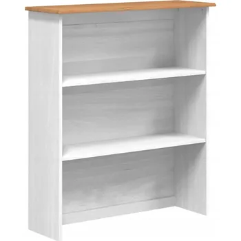 Knihovna Příborník z masivního borovicového dřeva bílý regál vitrína do obývacího pokoje 91x30x104 cm