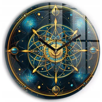 Hodiny Foto Skleněné Hodiny Nástěnné Do Moderních Interiérů Horoskop Ciferník průměr 30 cm