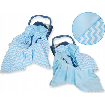 Zavinovačka Oboustranná deka do autosedačky - Chevron modrá