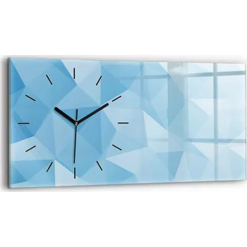 Hodiny Moderní skleněné nástěnné hodiny s potiskem 60x30 cm Trojúhelníky abstrakce