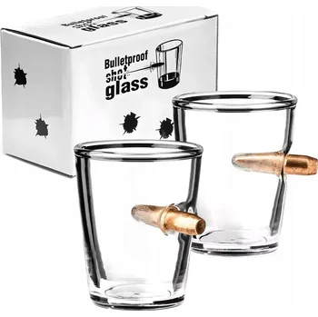 Sklenice Gadget dárek Neprůstřelné skleničky s kulkou 100