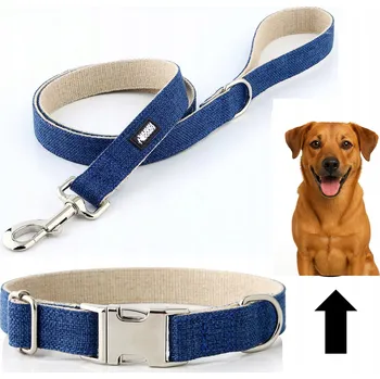 Obojek pro psa Materiálový obojek pro psa, sada obojek s vodítkem HUGGY DOGGY, velikost L