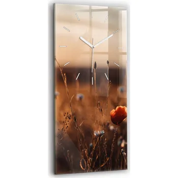 Hodiny Skleněné hodiny Stylové Tichý mechanismus Loft Nástěnné Pole východ slunce 30x60