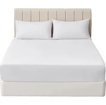 Prostěradlo Bavlněné prostěradlo s gumou 200x220 + 25 CM BÍLÉ SILNÉ JERSEY Polské