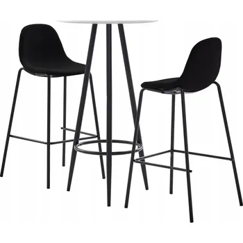 Jídelní set VidaXL 3dílná barová souprava, látka, černá