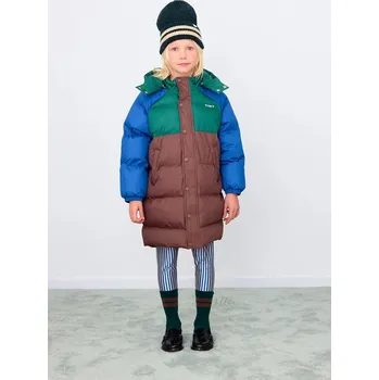 Dětská bunda Tinycottons COLOR BLOCK PADDED JACKET AW25.141 hnědá 88X, vel. 152