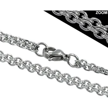 Řetízek Stříbrný řetěz s karabinou 500mm, 3mm průměr, 9.8g