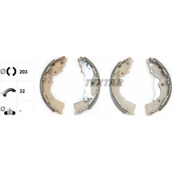 Brzdová čelist Sada brzdových čelistí TEXTAR 91068900