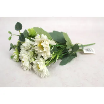 umělá květina Kytice DALIE výška 33 cm 7 STONKŮ (10 květů 4,5-6 cm) BÍLÁ