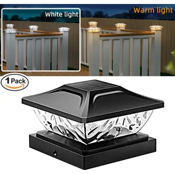Venkovní osvětlení Solární lampa, zahradní na sloupek, plot 15,5x15x9,5 cm ČERNÁ