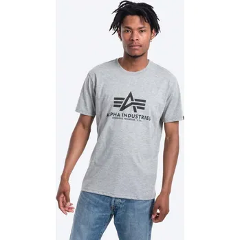 Pánské tričko Bavlněné tričko Alpha Industries Basic T-Shirt 100501.17 šedá 90Y, vel. L