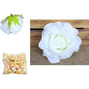 umělá květina Květina RŮŽE 11x7 cm BÍLÁ - 1 ks