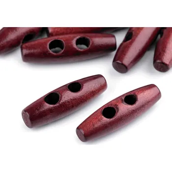 Knoflík Dřevěný knoflík oliva (12x40 mm) - hnědá (10 ks)