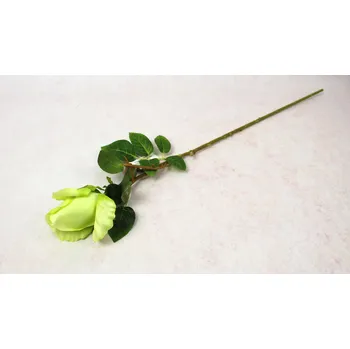 umělá květina Květina RŮŽE výška 66 cm (hlava 7x7 cm) LIMETKOVÁ