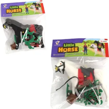 Figurka Flockovaný kůň s ohradou 14 x 12 x 4 cm – mix