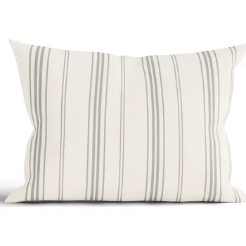 Povlak na dekorativní polštářek Bavlněný povlak na polštář Natural 40 × 60 cm - Proužky zelené
