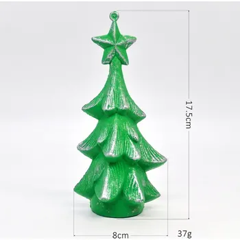 Vánoční dekorace Vánoční stromeček plastový 17,5x8 cm ZELENO-STŘÍBRNÝ