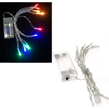 Vánoční dekorace Baterie napájené vánoční světýlka 10 LED 1,5 m MULTIKOLOR