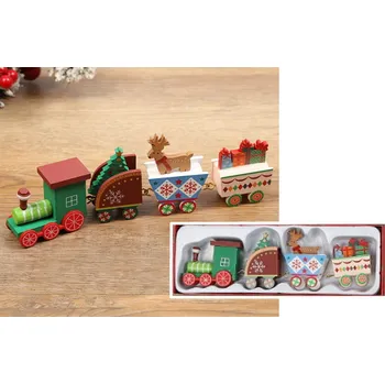 Vánoční dekorace Vánoční dekorace VLAK, CIUCHCIA dřevěná 22x7x3 cm ZELENÁ