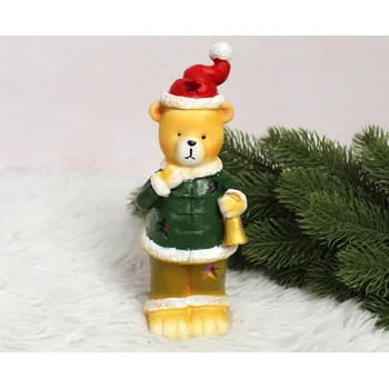 Vánoční dekorace Polyston figurka MEDVÍDEK světle HNĚDÝ vánoční svítící LED 20 cm (35352-2)