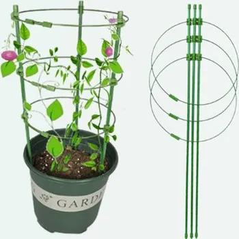 Stojan na květiny Stojan, nastavitelná opěrka na květiny, 3 kruhy, 45 x 18 cm, ZELENÁ