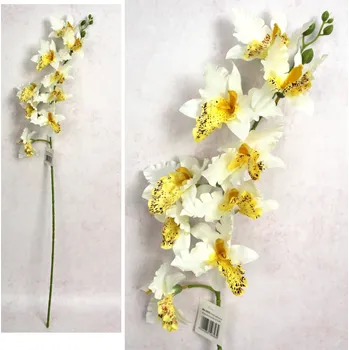 umělá květina Květina STORCZYK výška 95 cm (9 květů 11 cm) ECRU se žlutým středem