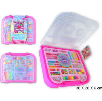 Výtvárné potřeby Sada na výrobu šperků v plastovém kufříku 30x26x6 cm
