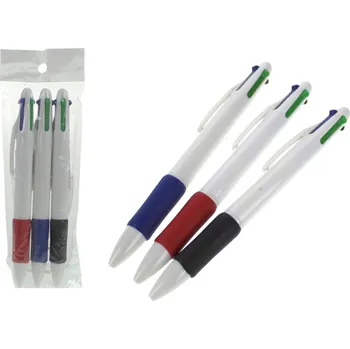 Vícebarevné pero 4 barvy, 14 cm – sada 3 ks v fólii