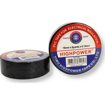 Lepicí páska Izolace páska ČERNÁ 18 mm x 5,5 m x 0,13 mm HIGHPOWER