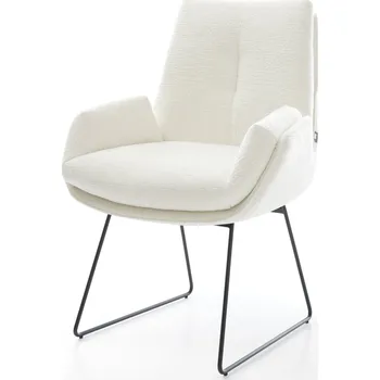 Jídelní židle DELIFE Jídelní židle Clea-Flex bouclé měkký béžová tenká podnož černá