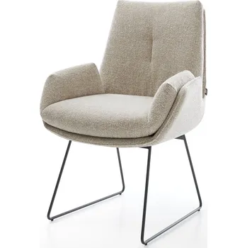 Jídelní židle DELIFE Jídelní židle Clea-Flex látka Měkký béžová tenká podnož černá