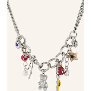 Šperk Marc Jacobs Náhrdelník Trinket Charm, stříbrná / červená /...