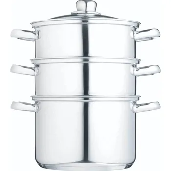 Parní hrnec KitchenCraft Nerezový parní hrnec, se třemi úrovněmi, 22 cm